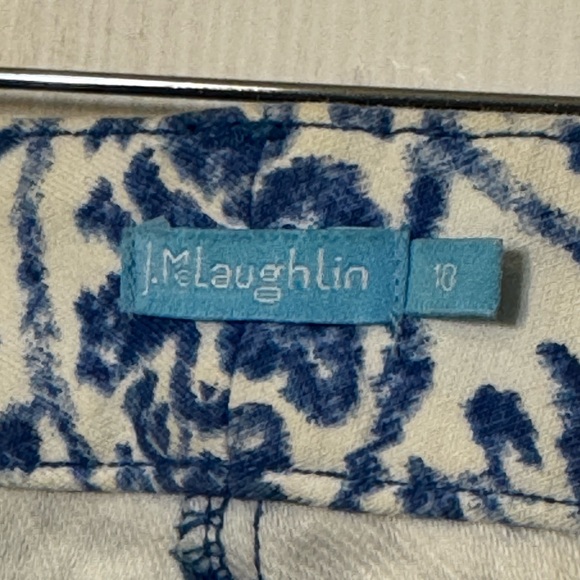 J. McLaughlin Lexi Jean Women’s 10 Blue White Medallion Print Skinny Excellent - Picture 4 of 7